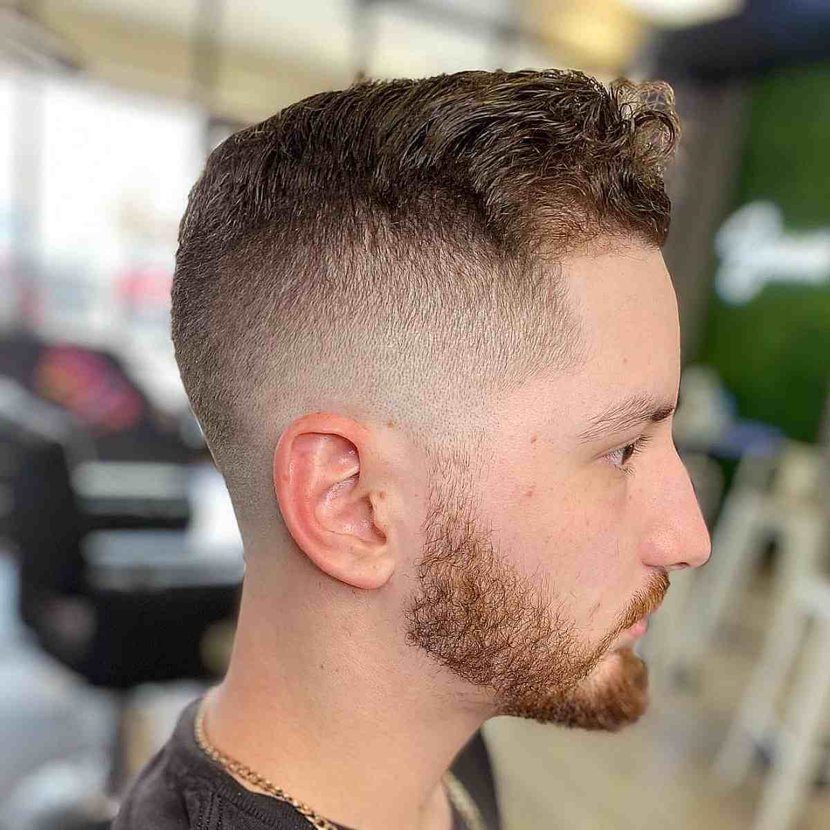 Drop Taper Skin Fade with Elevated Slicked Top