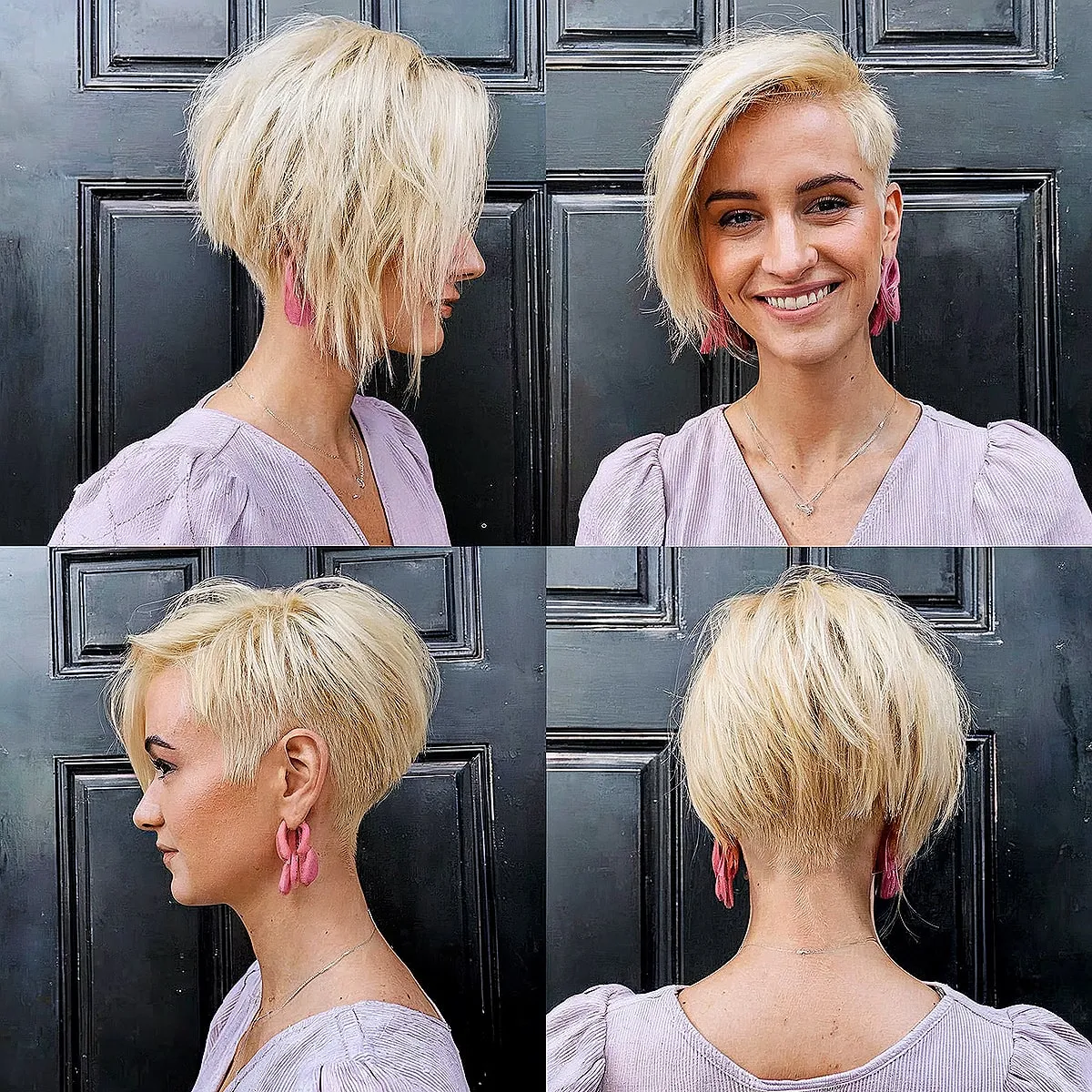 Edgy Asymmetrical Blonde Pixie with Undercut