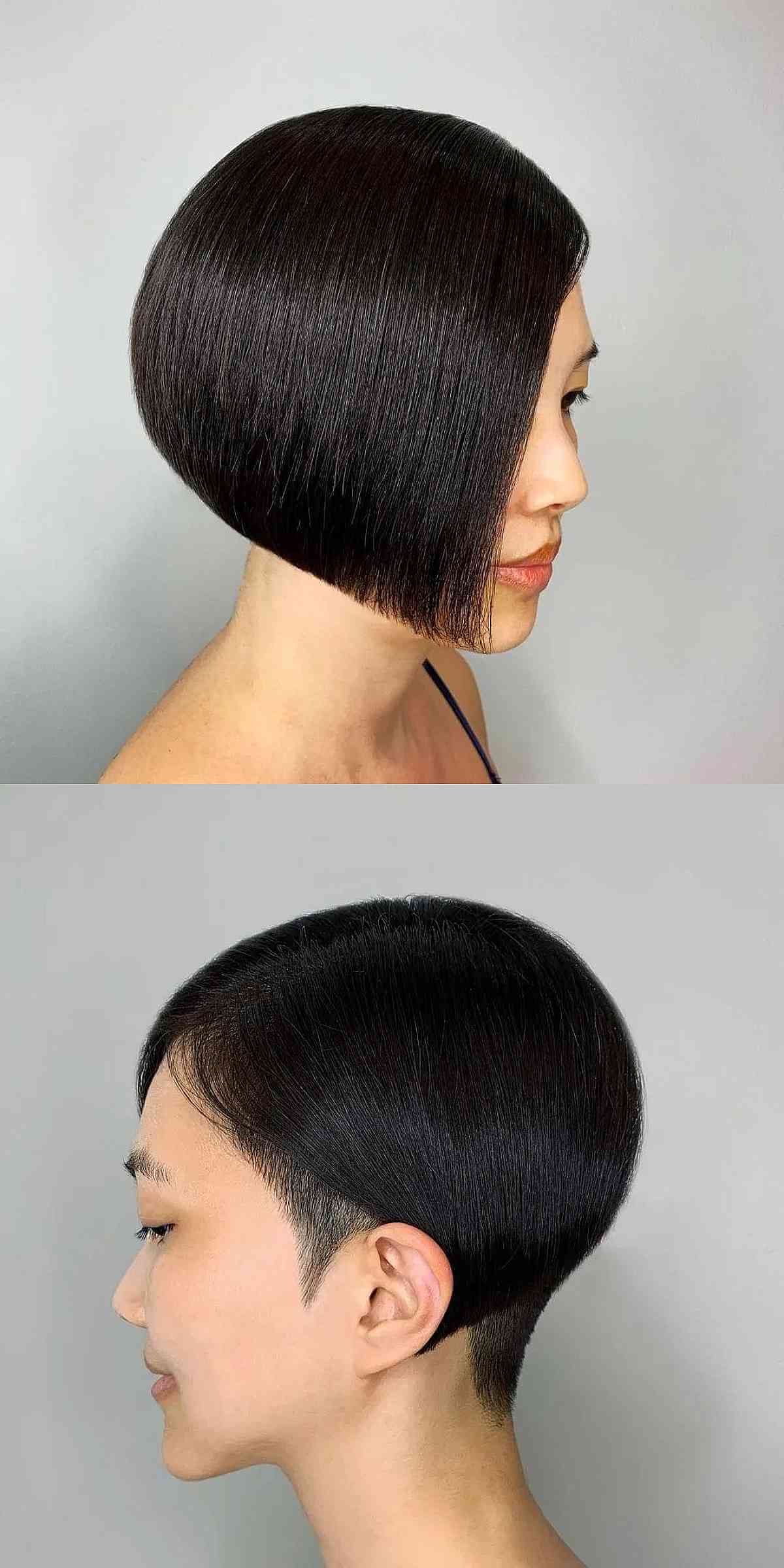 Choppy and Stylish Asymmetrical Undercut Bob Cut at Jaw-Length