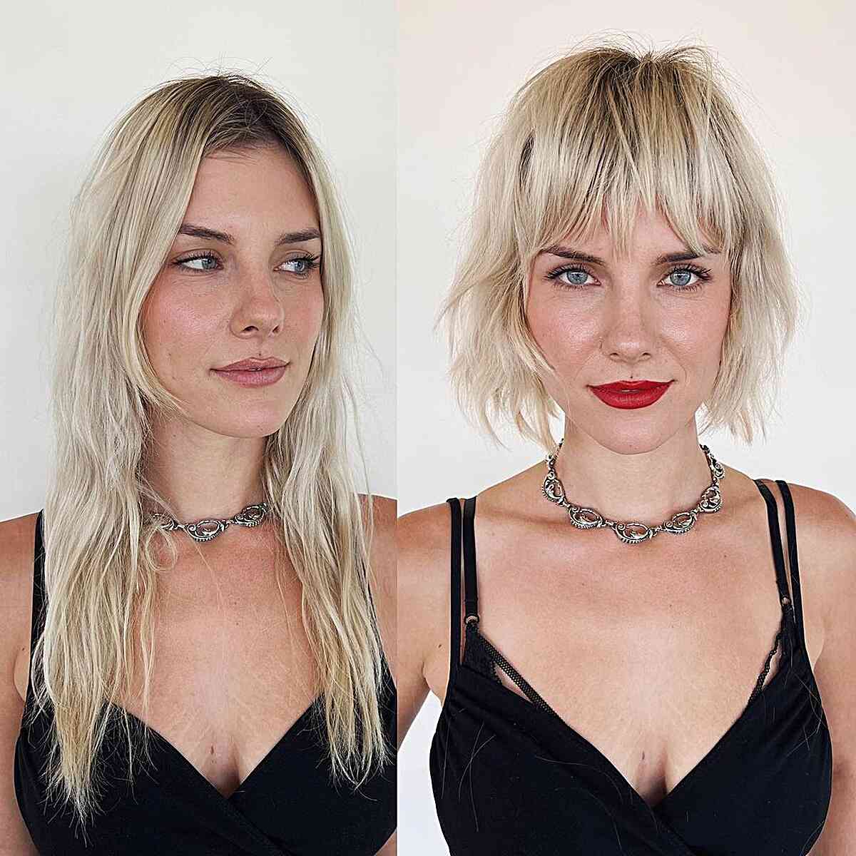 Stylish Edgy Choppy Bob for Short Hairstyles suitable for girls with straight hair