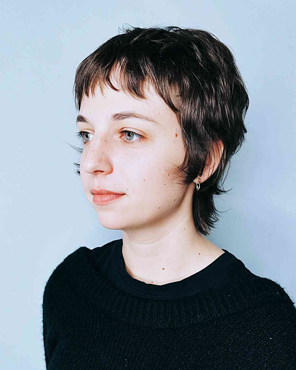 Long Pixie Shag Hair with Micro Textured Bangs
