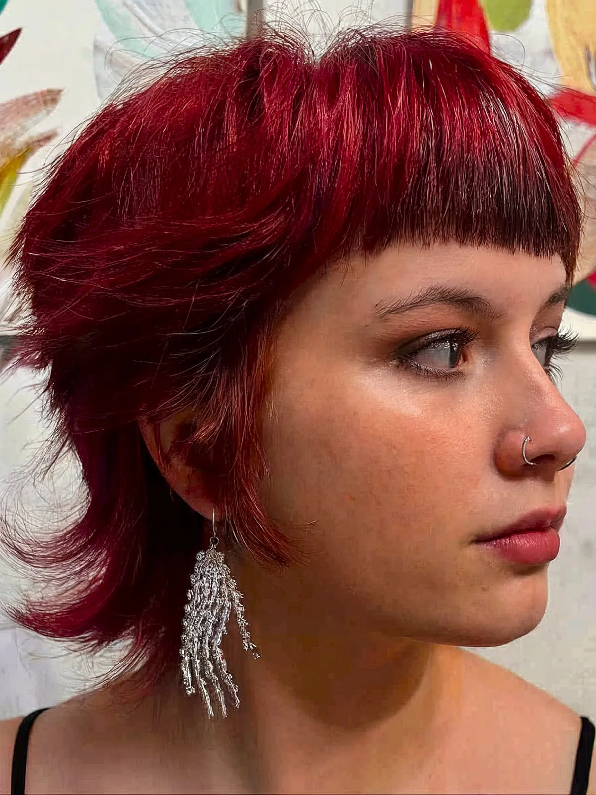 Winter Sangria Color on Edgy Short Hair