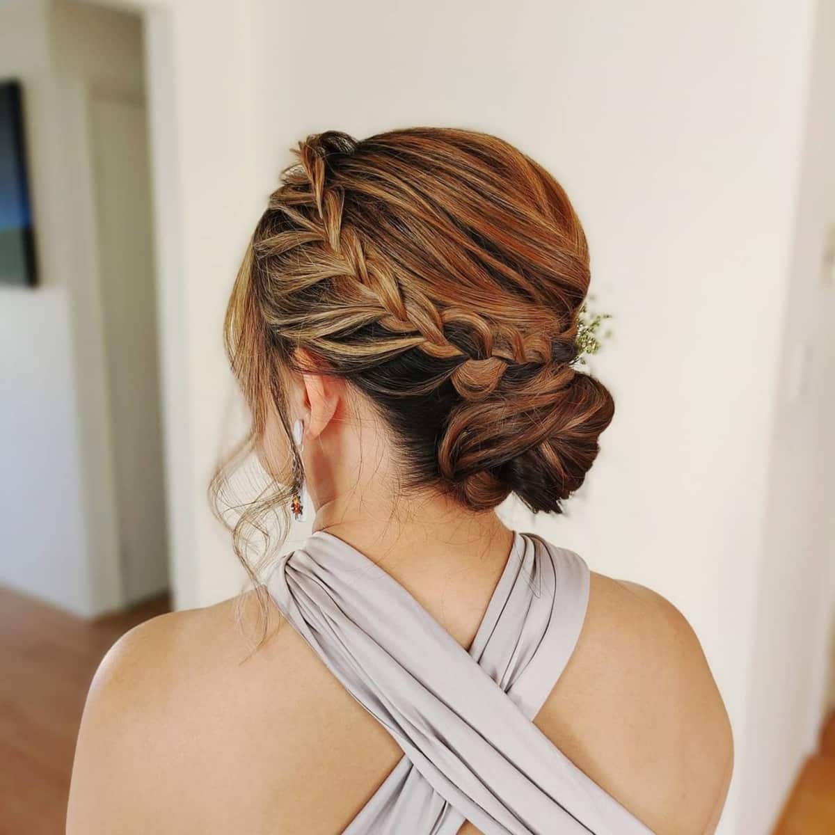 Effortless braided bun for long hair