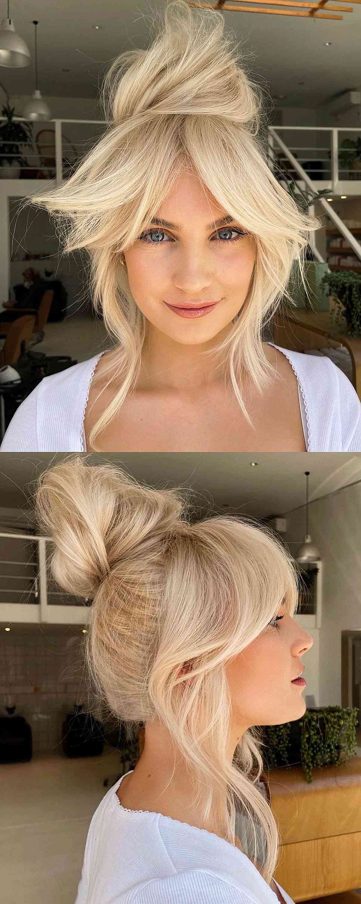 Effortless Casual Messy Bun for Long Hair