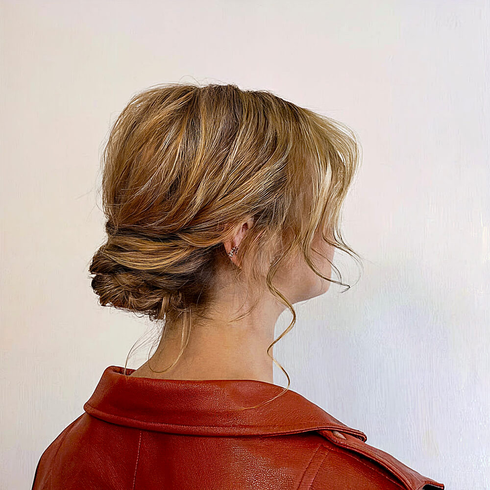 Medium-Length Effortless Chic Low Bun for Prom