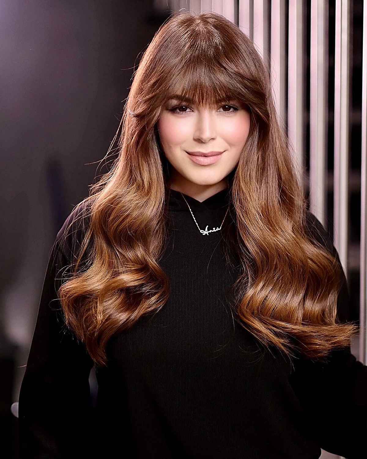 effortless feathered bangs for long locks