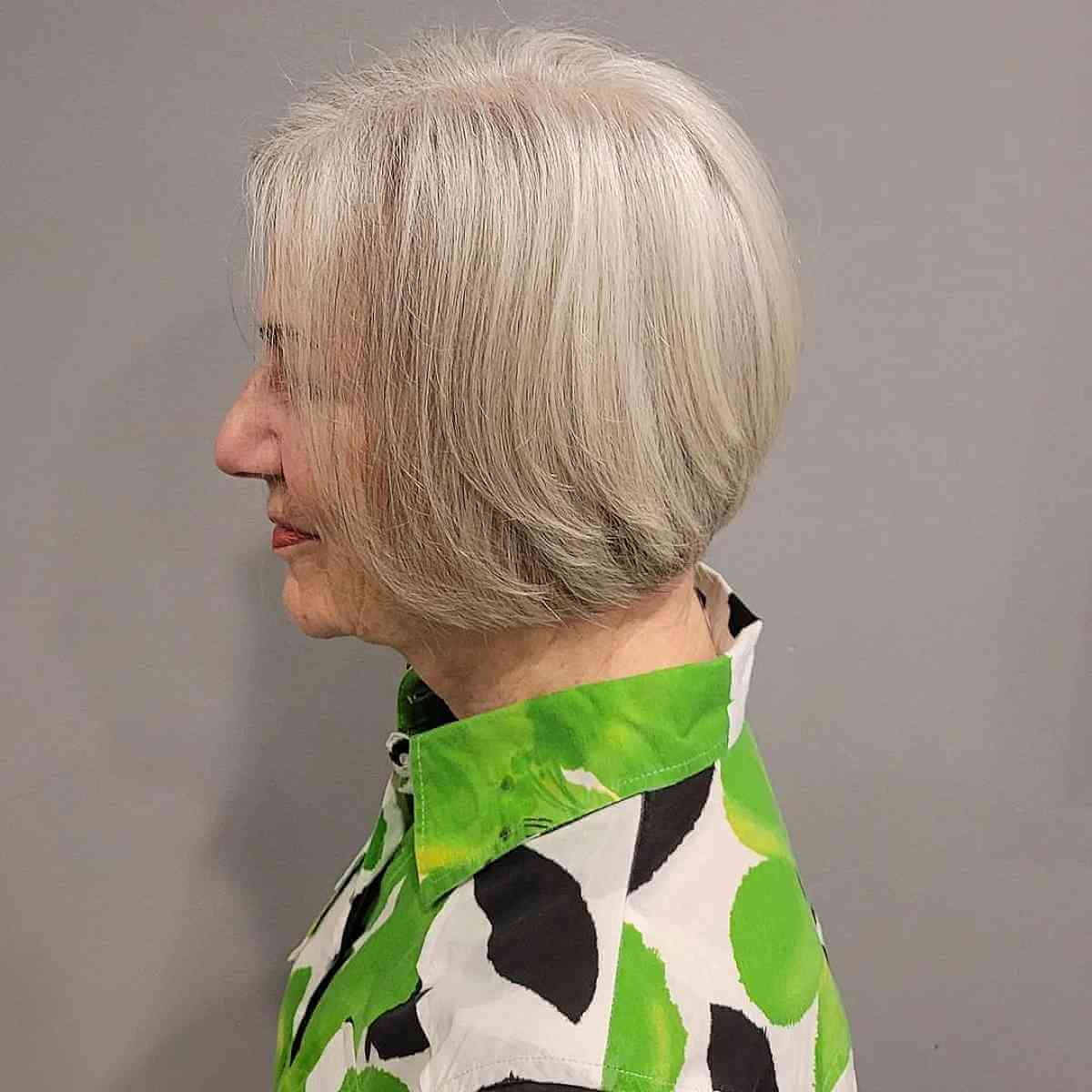 Effortless Inverted Bob Style for Ladies Seventy and Over