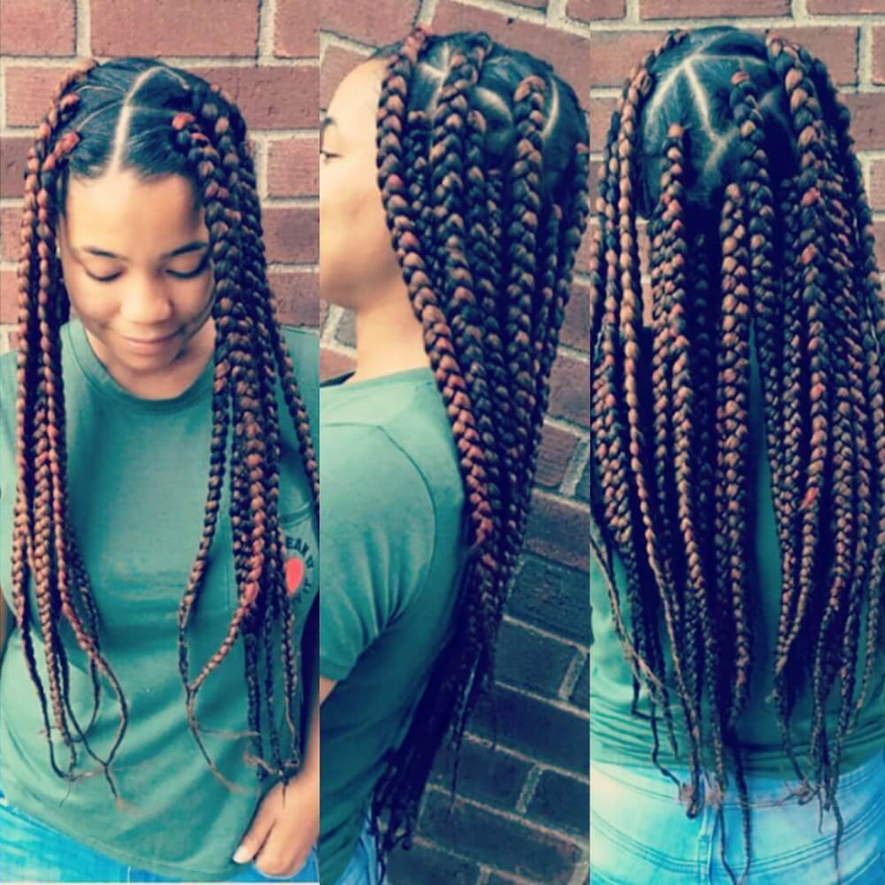 Effortless Jumbo Box Braids hairstyle