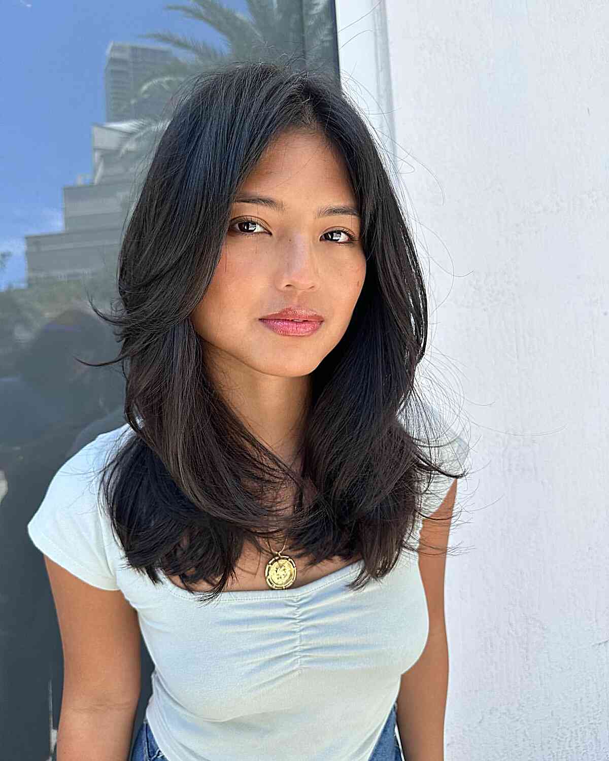 Mid-Length Effortless Layers Featuring a Face Frame