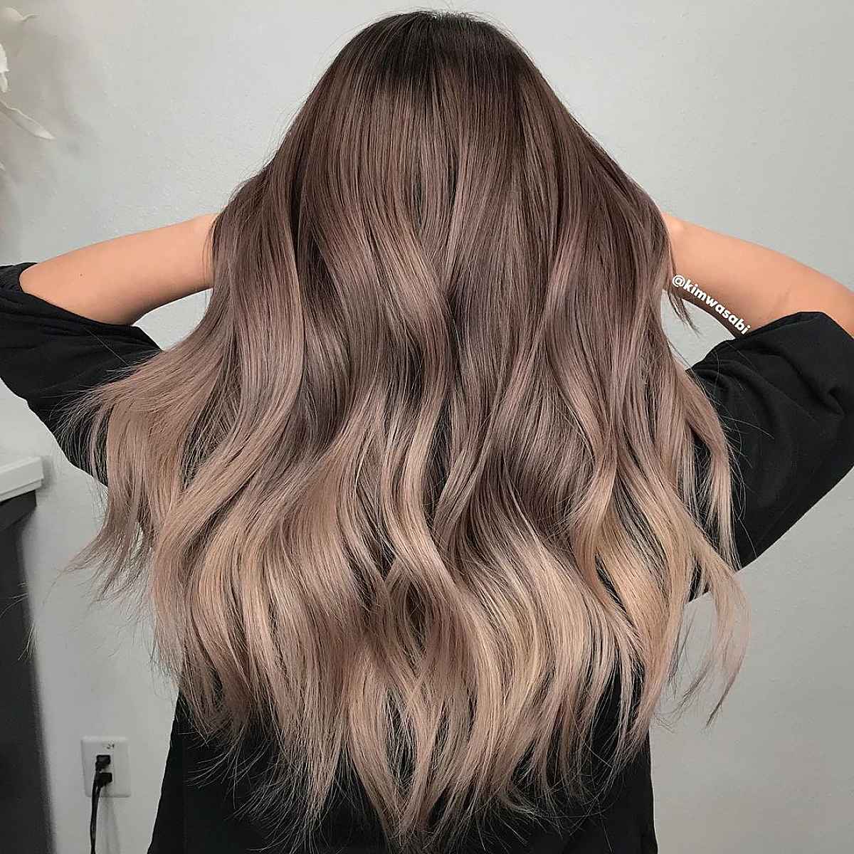 Effortless Light Brown to Mauve Ombre