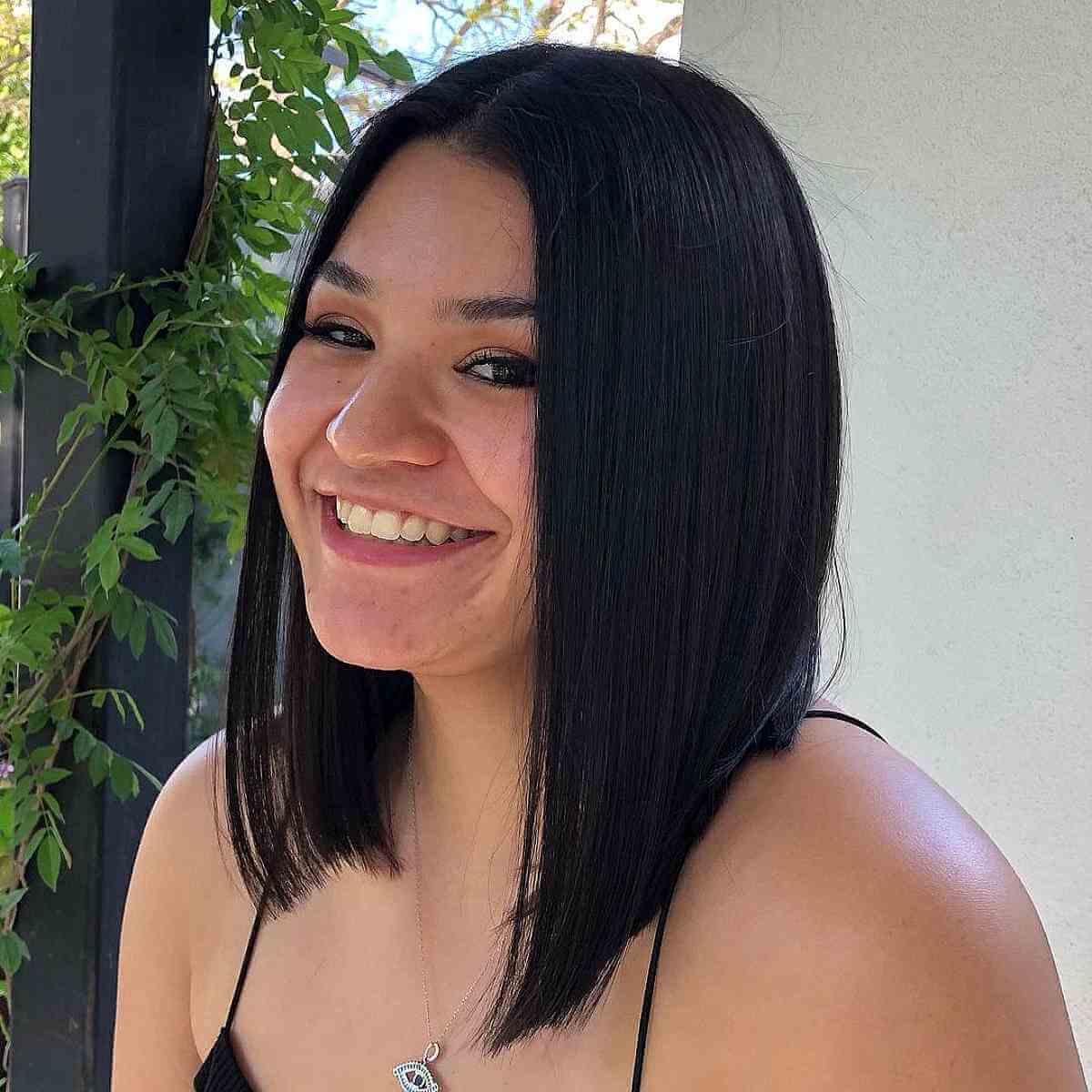 Effortless Long Angled Bob for Thin Hair