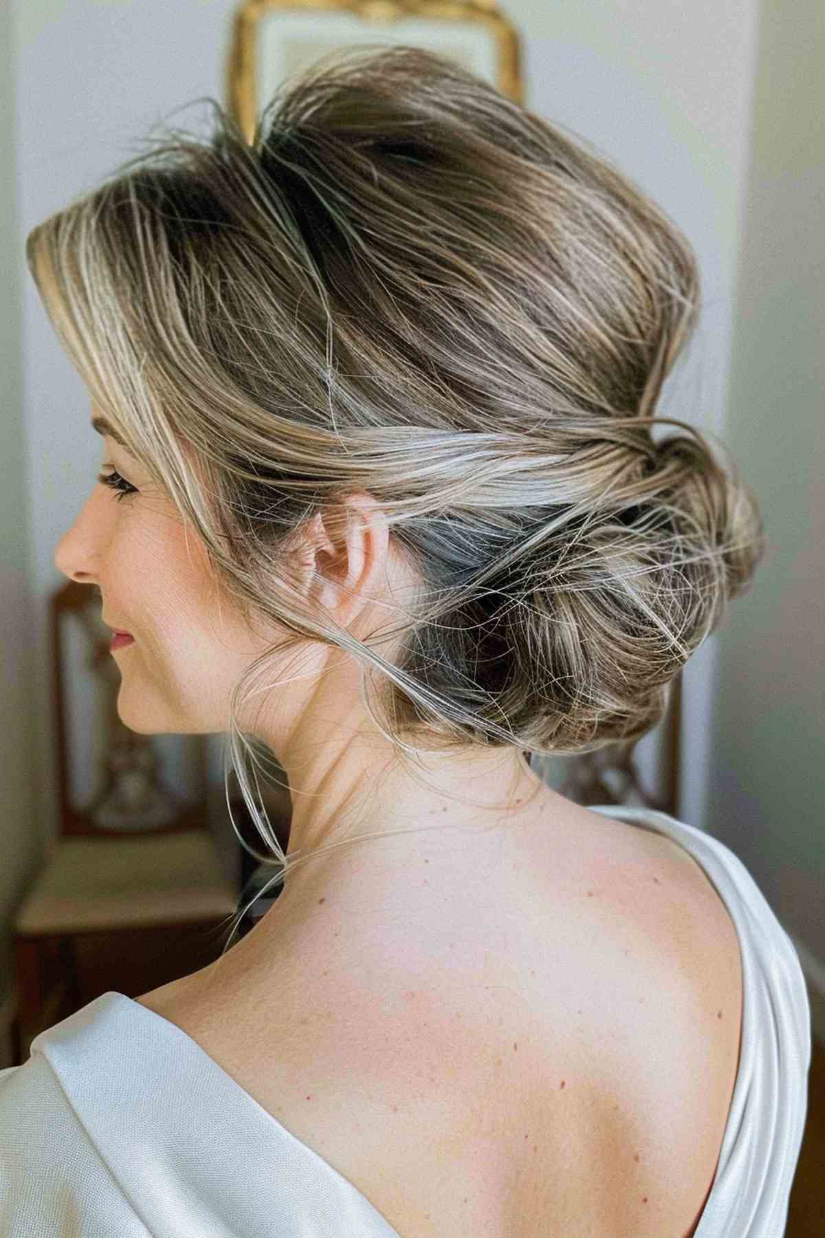 Effortless updo for shorter hair