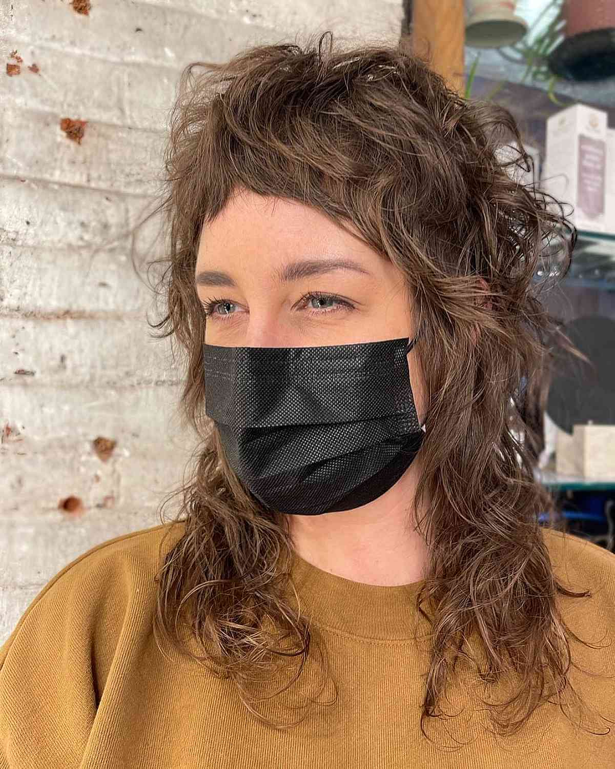 Effortless Wolf Cut Mullet Shag with Micro Bangs