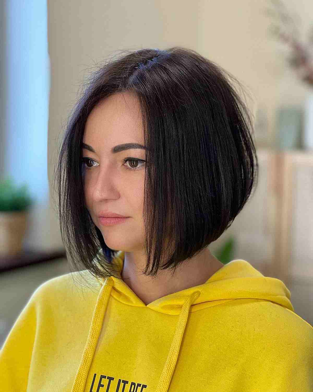 Effortless Neck-Length Short Angled Bob