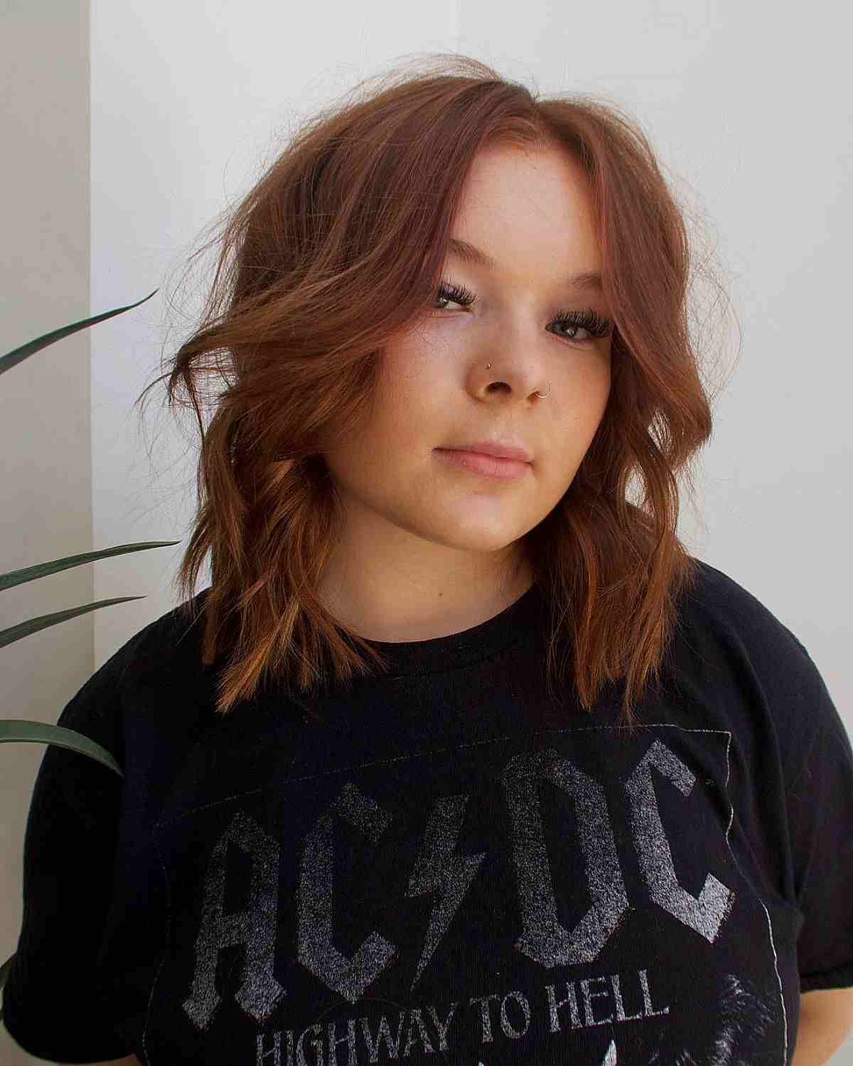 Effortless Red Lob for Thin Hair