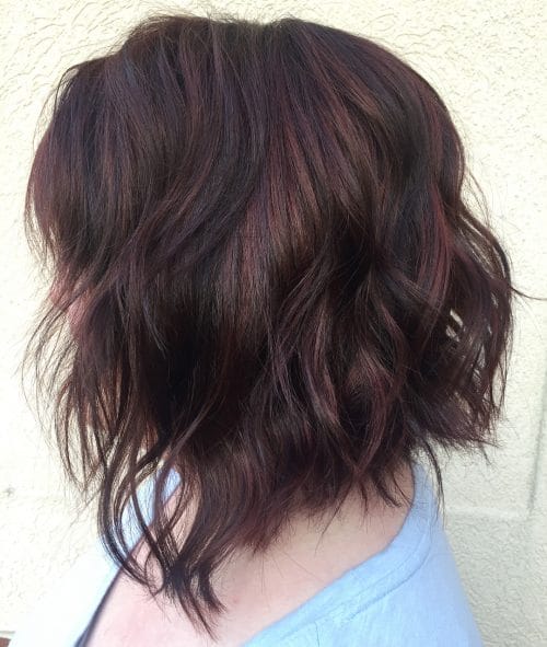 Effortless Ruby Violet Highlights hairstyle