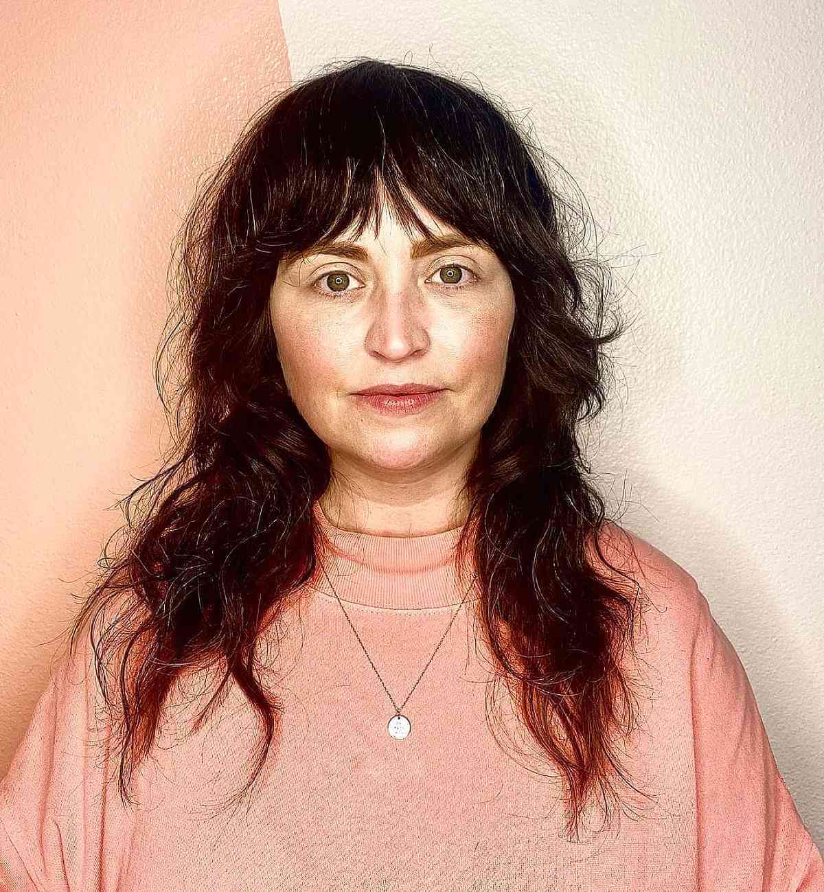 Effortless Shag with Layered Textures for 40-Year-Olds with Square Faces