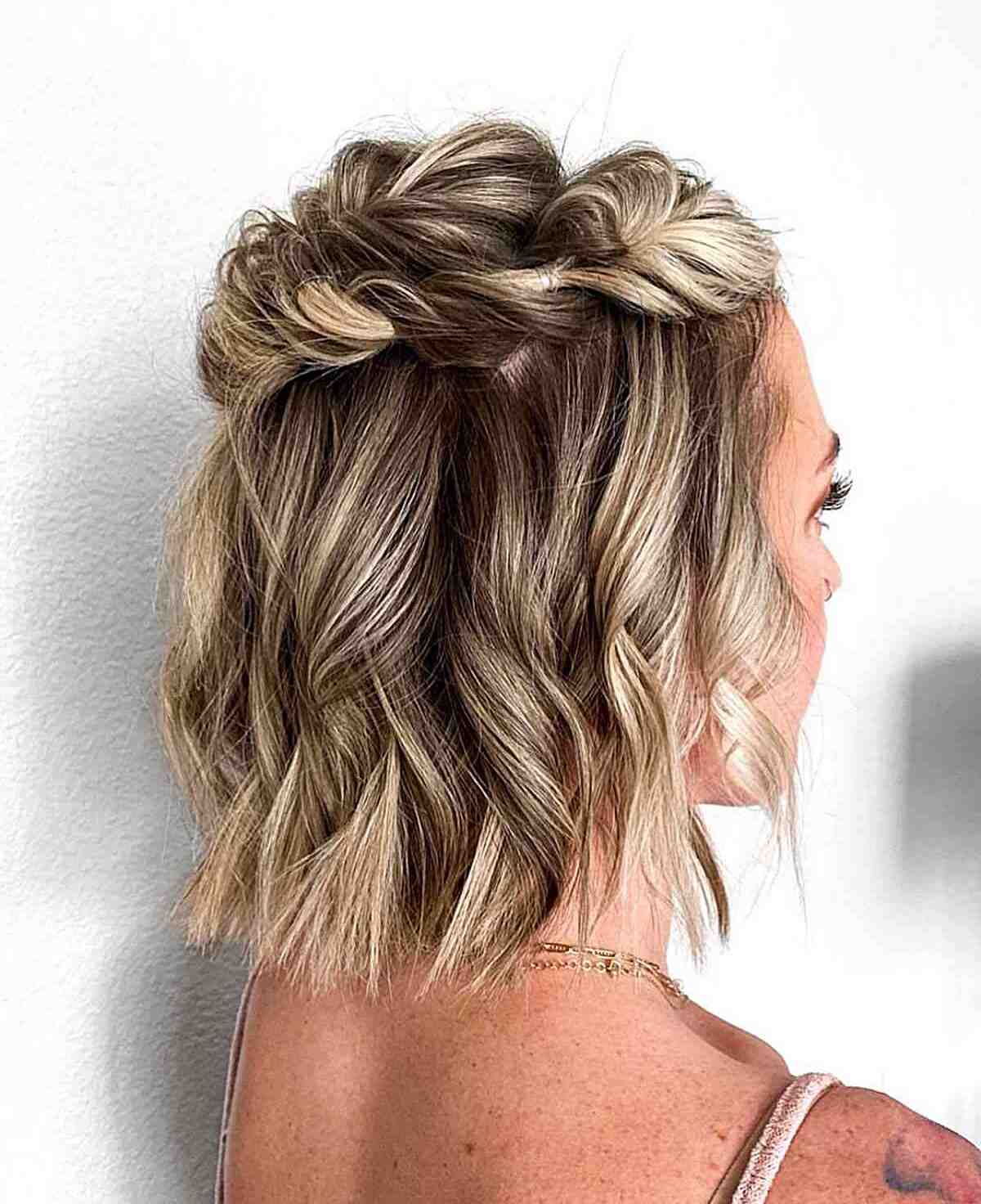 Effortless Short Bohemian Updo