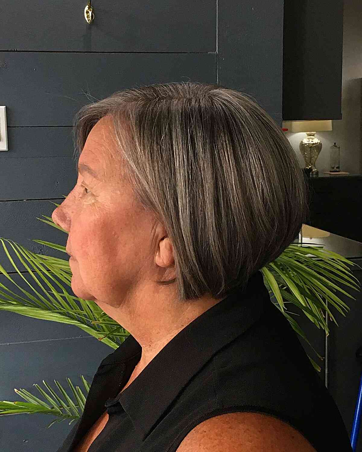 Effortless Straight Wedge Bob on Mature Women