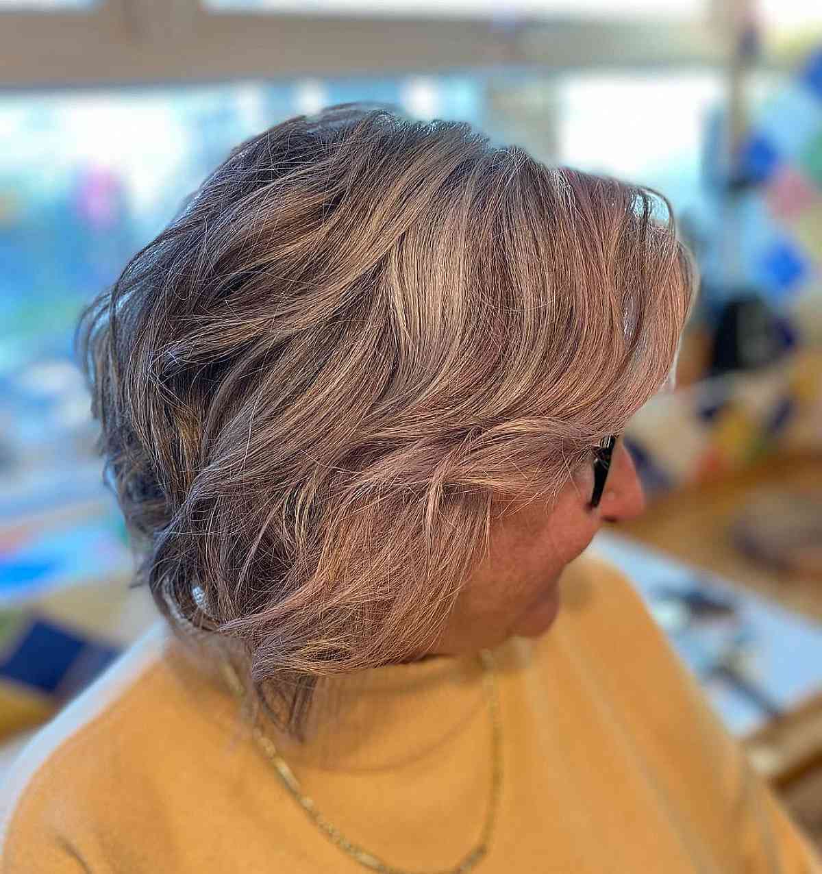 Effortless Wavy Bob for Grey Hair During Summer