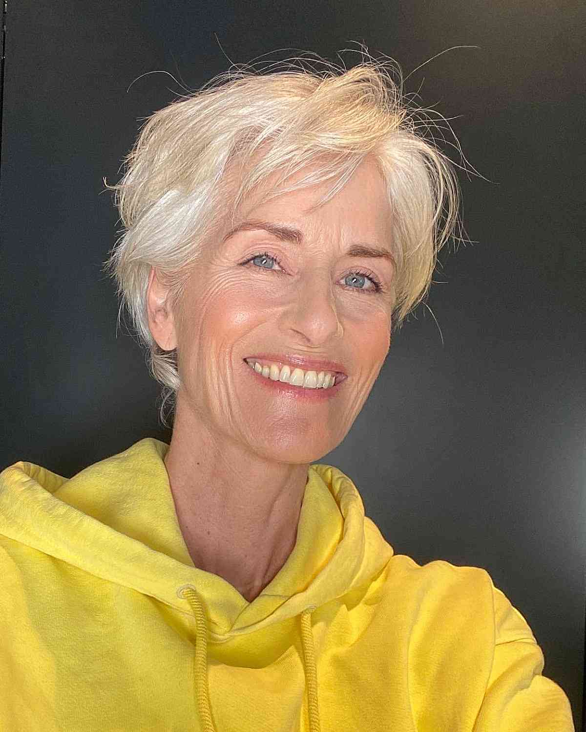 Effortless Wavy Pixie Cut for Women Over 60