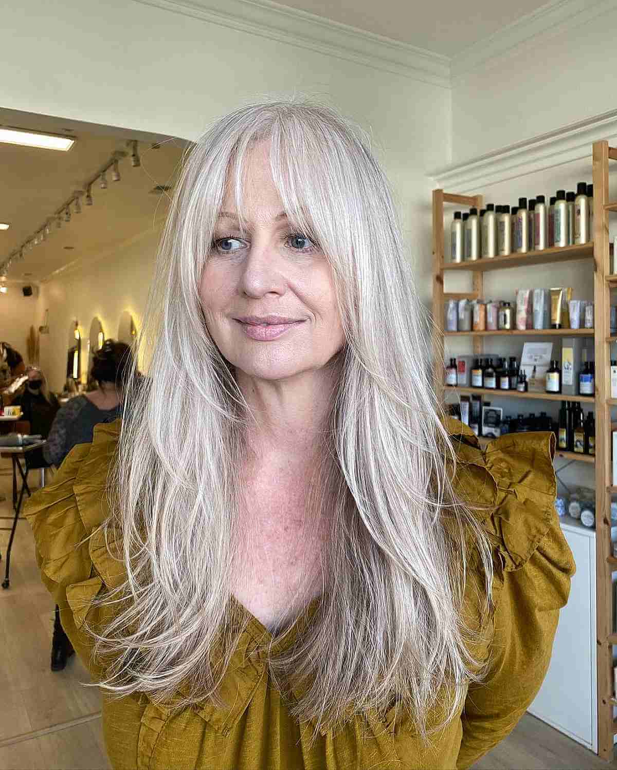 Effortless Wispy Shag Cut for Women Over 60 with Long Hair