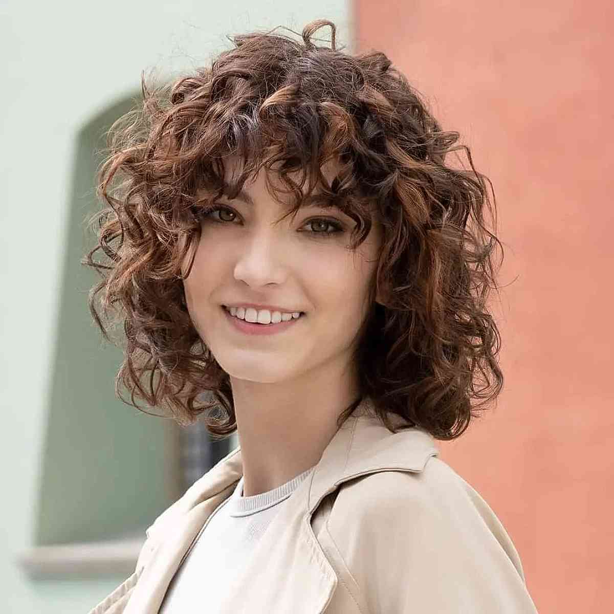 Effortlessly Curly Bangs Hairstyle