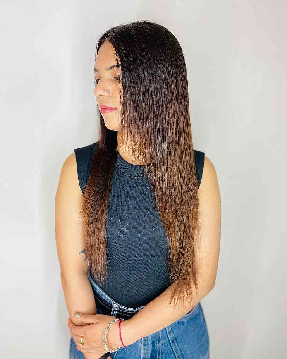 Effortlessly Sleek and Straight Look for Long Hair