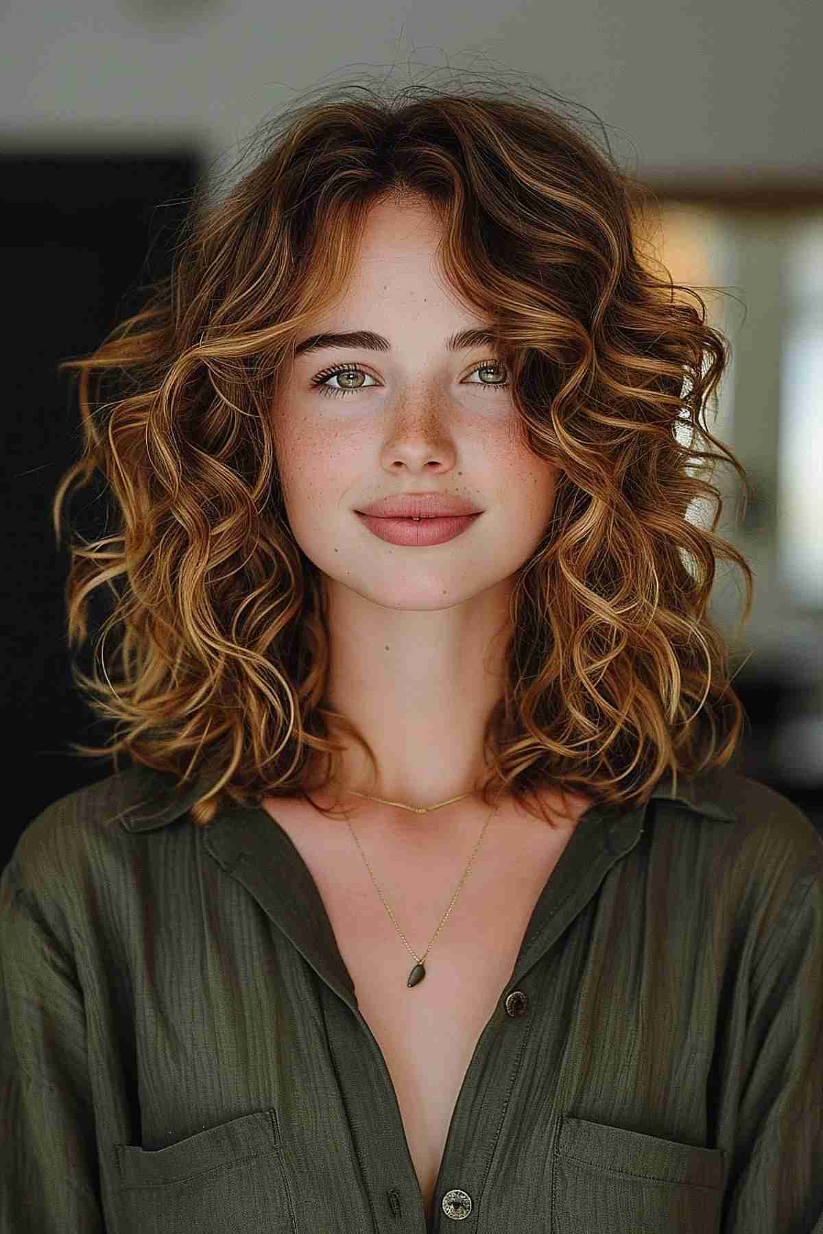 Effortlessly Soft Curls for Shoulder-Length Hair and Square Faces