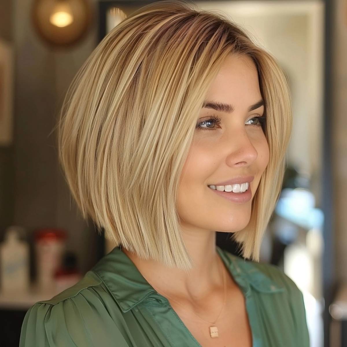 Chic Stacked Bob Hairstyle for Short Hair