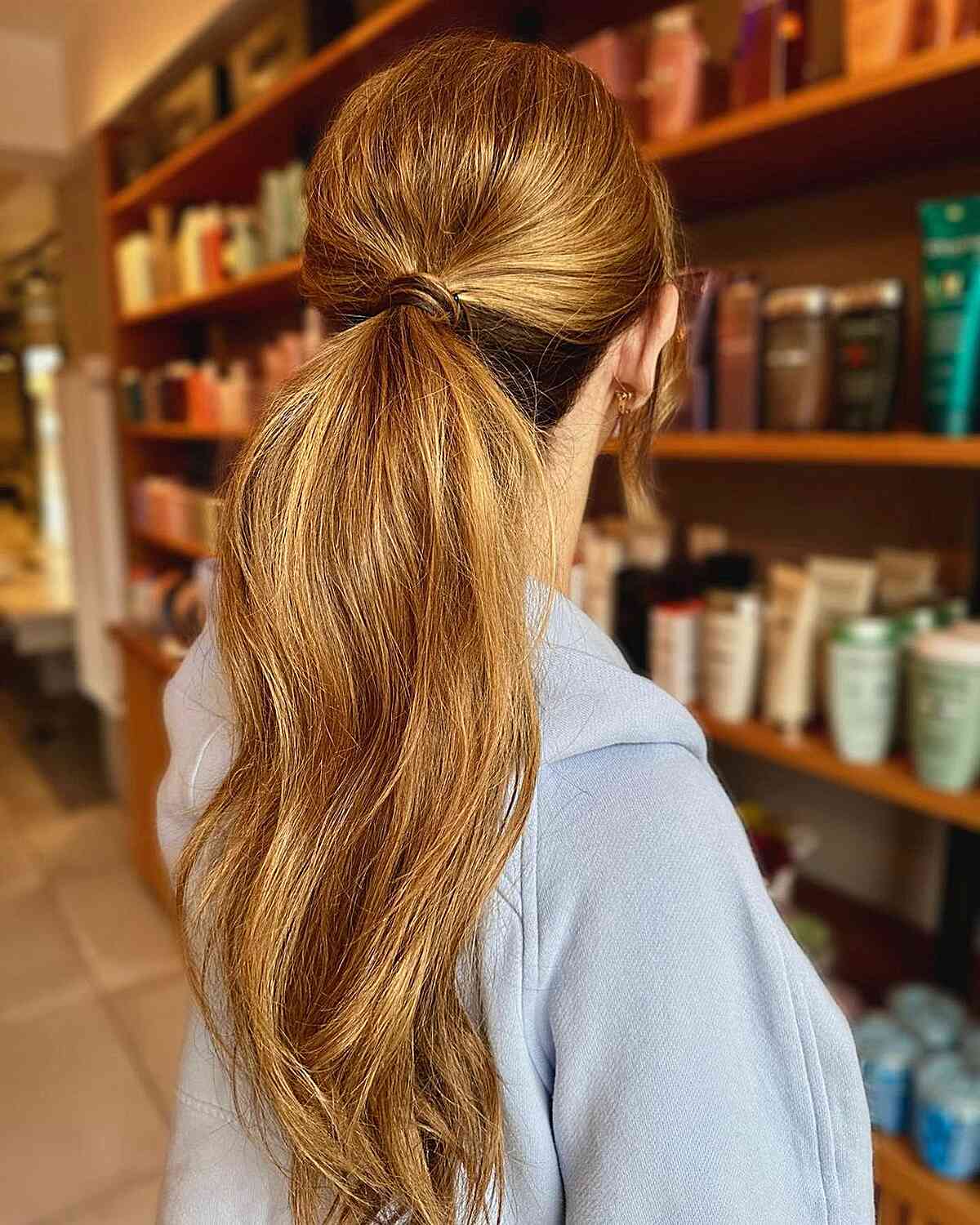 Effortlessly Wavy Volleyball Ponytail for Long Hair