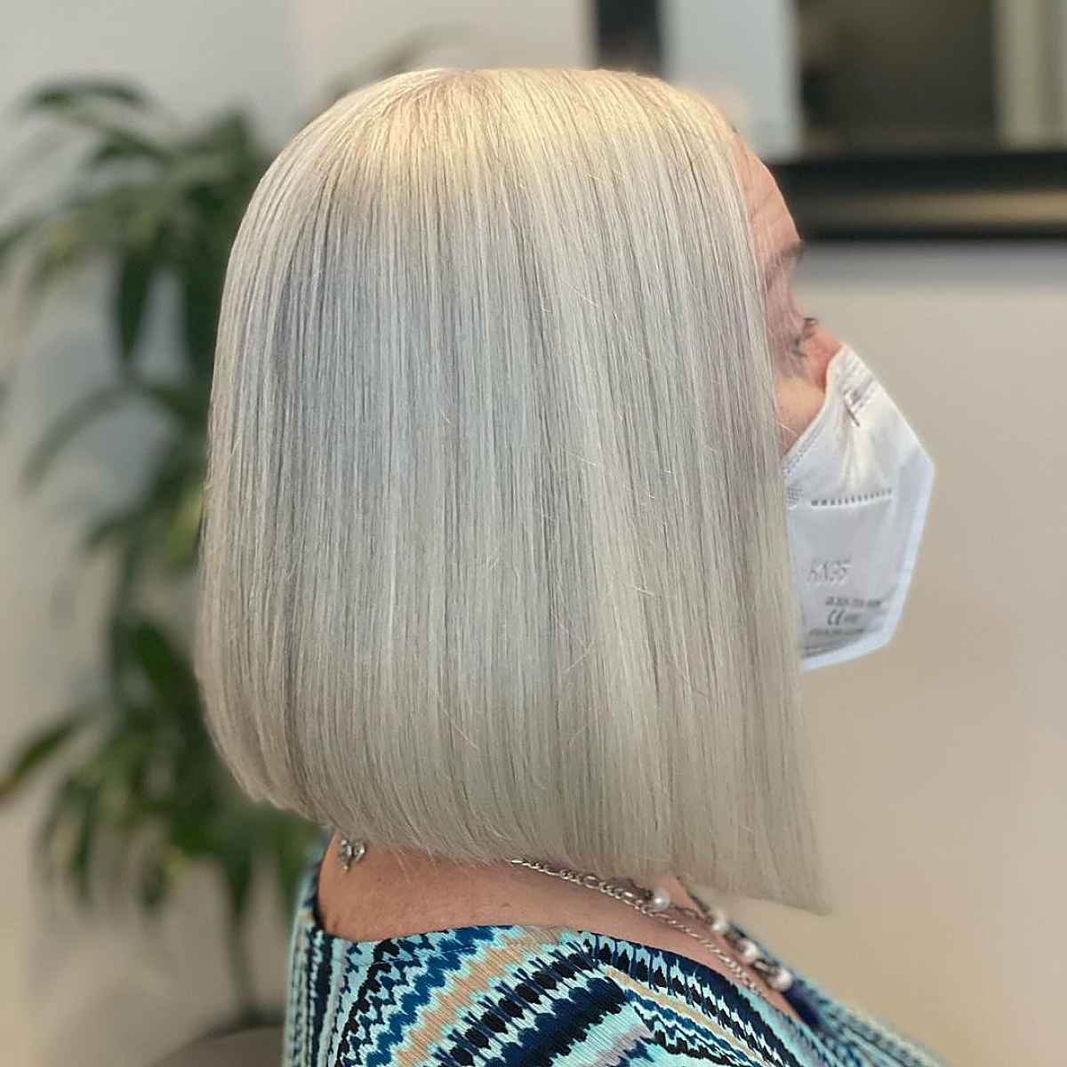 Elegant and Sleek Concave Bob Hairstyle for Women Over 60