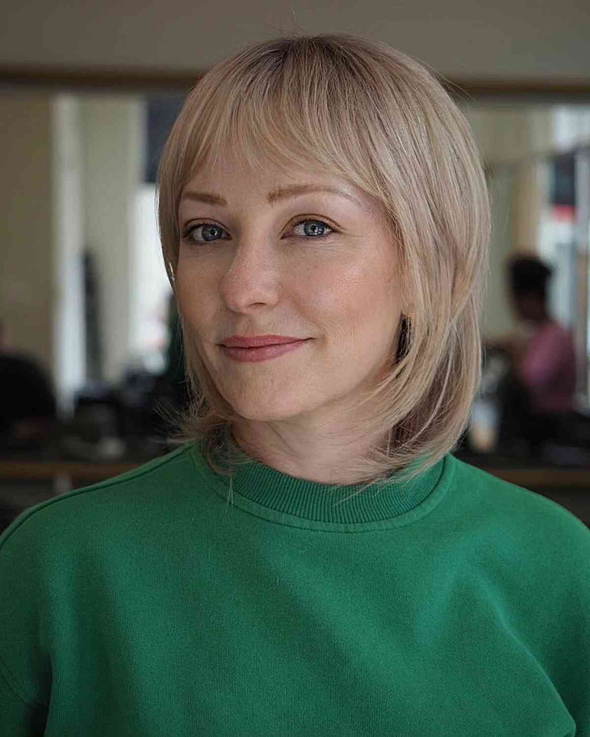 Elegant Bob Hairstyle with Delicate Bangs