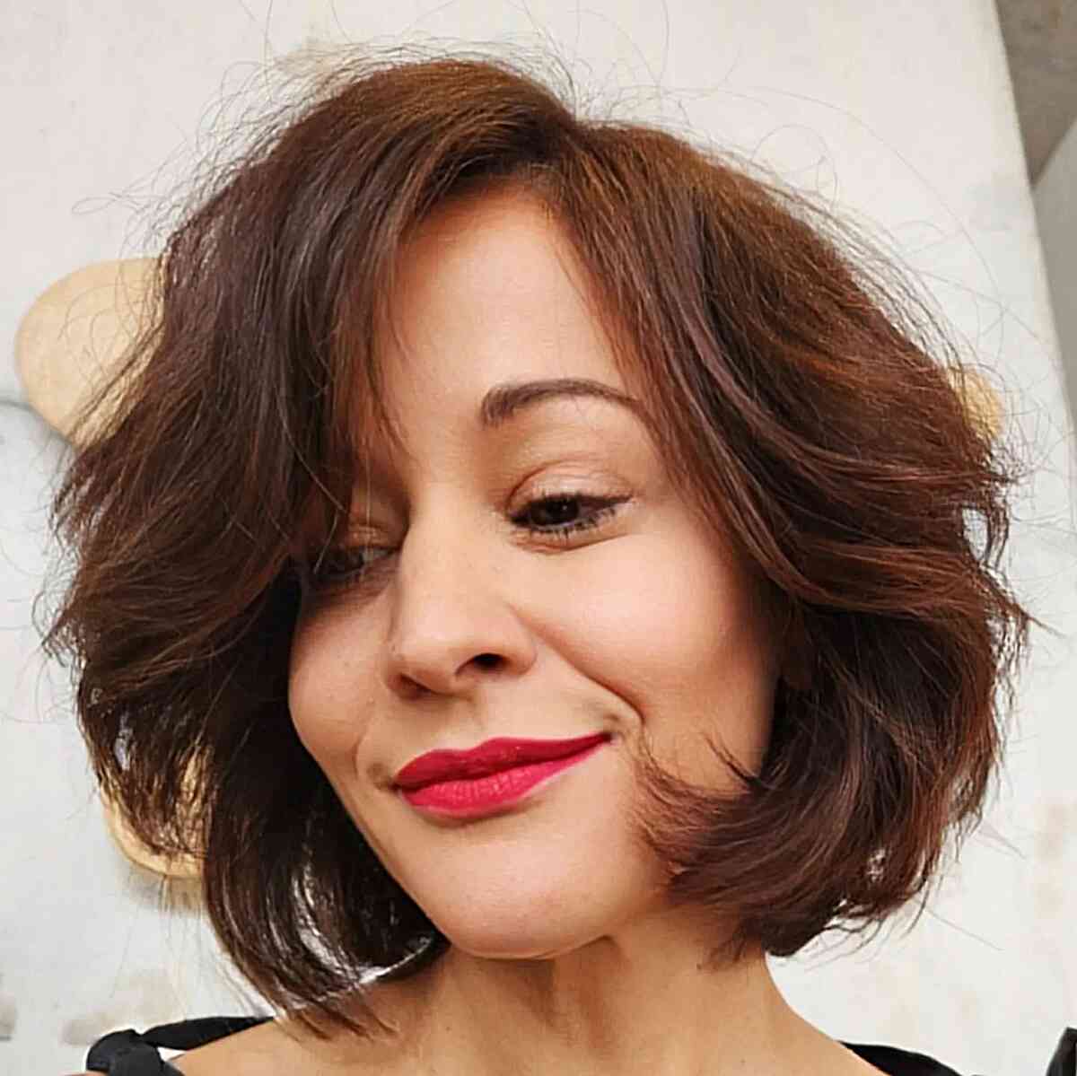 Elegant & Stylish Neck-Length Bob with a Side Part