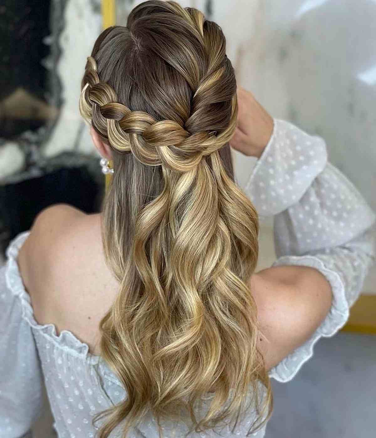 Chic Formal Braided Half Updo for Long Hair