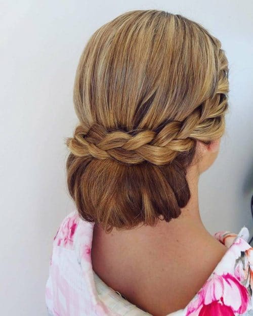 Elegant Braided Low-Do Updo