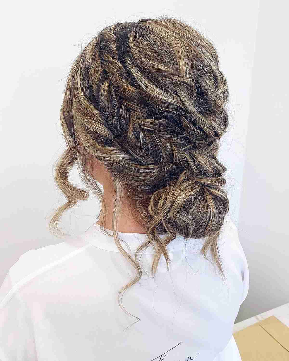 Elegant Crown Braid Updo for a Wedding