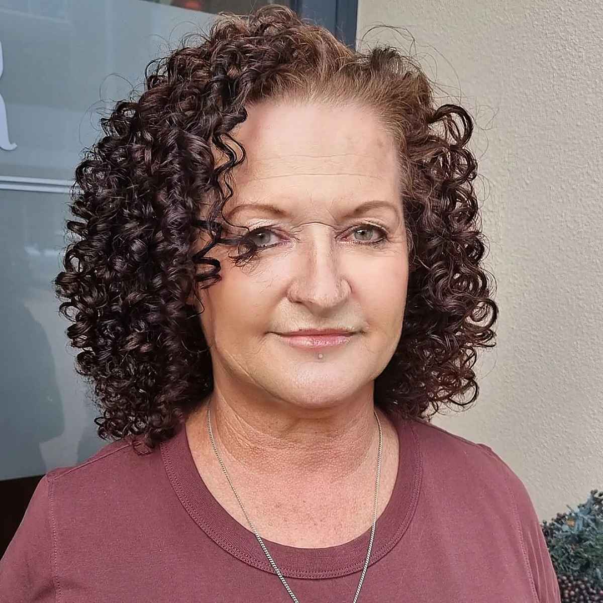Elegant Curly Bob for Women Over 60 with Square Faces