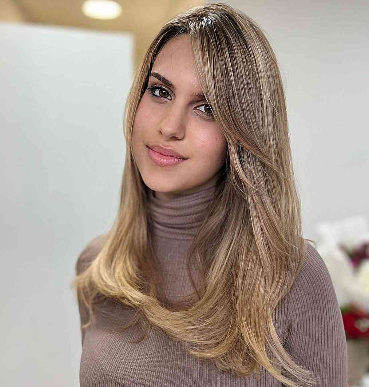 Elegant Curtain Fringe for Long Straight Hair