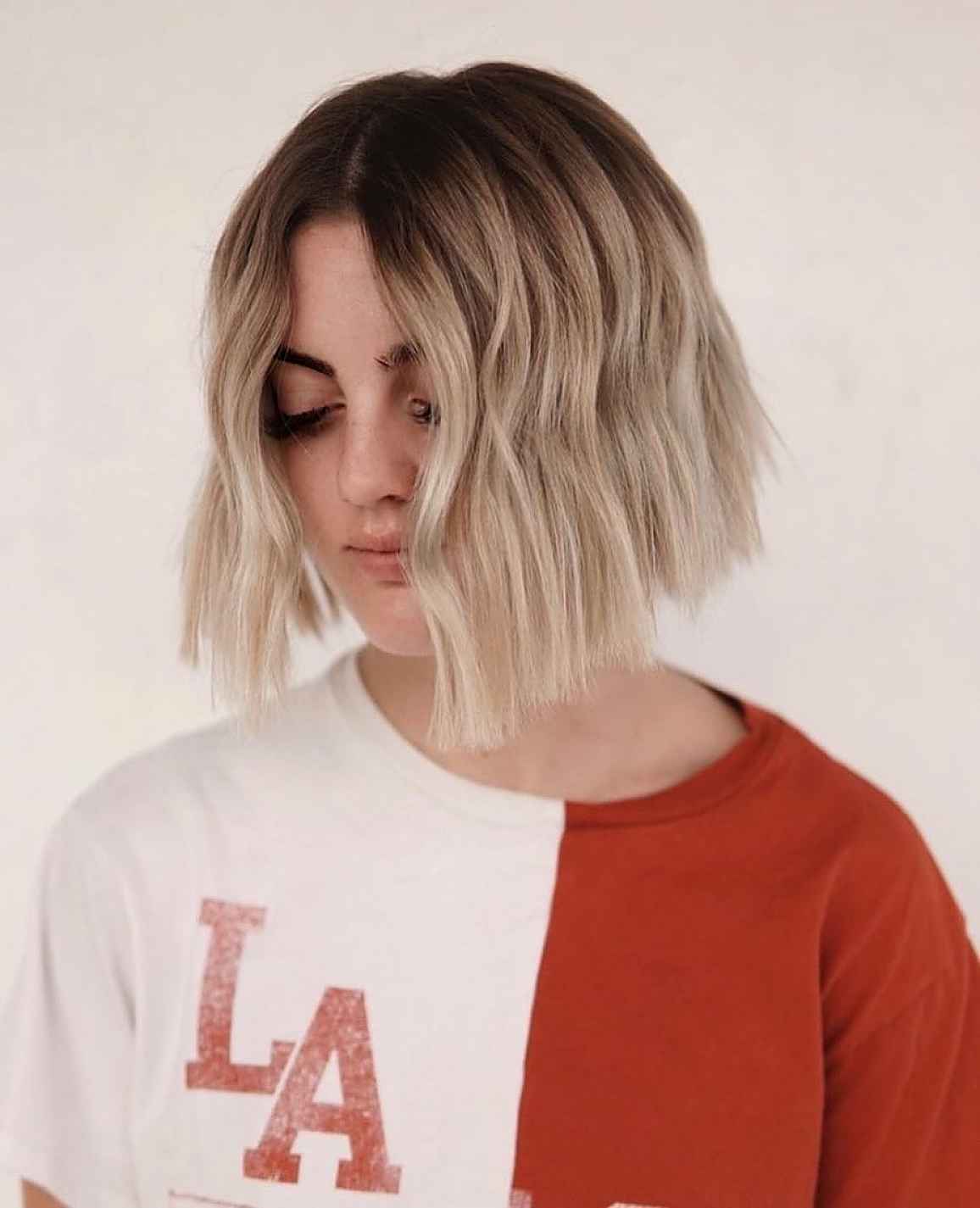 elegant dark to light ash brown-blonde waves