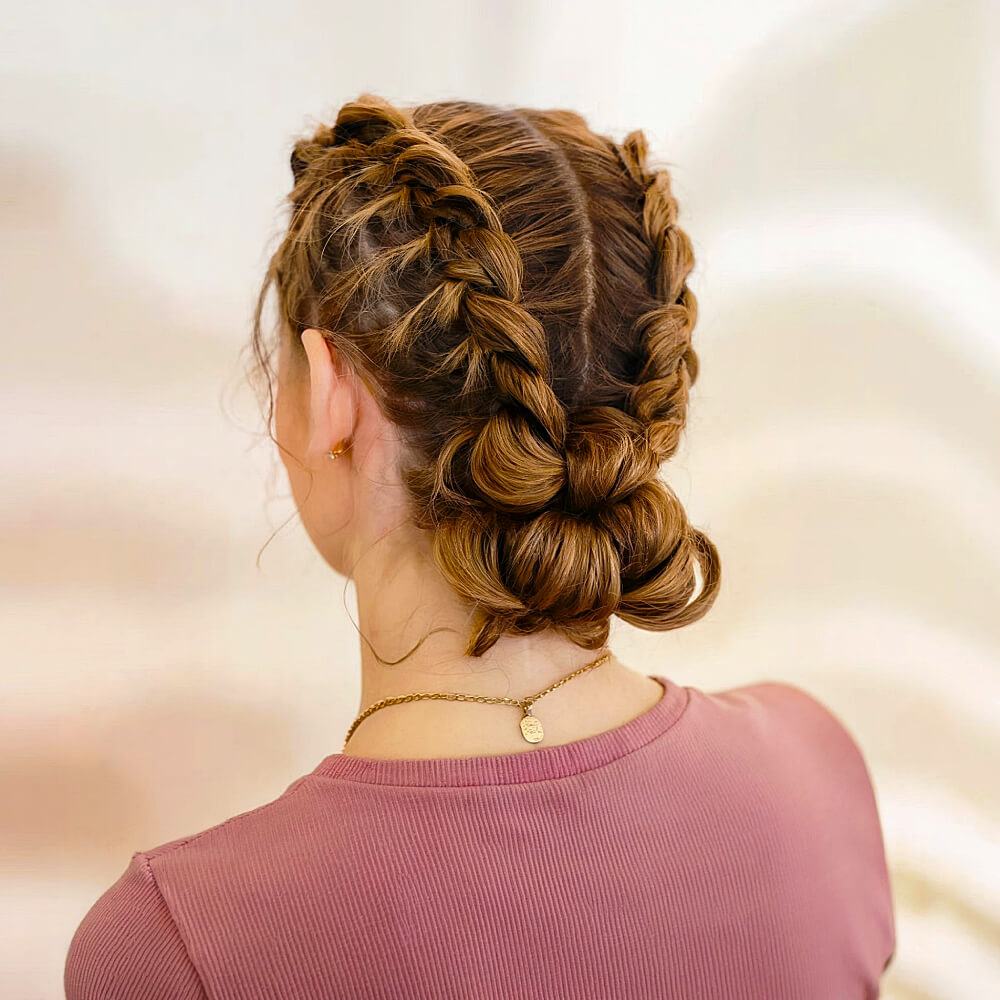 Medium Double Dutch Braids and a Knot for Prom