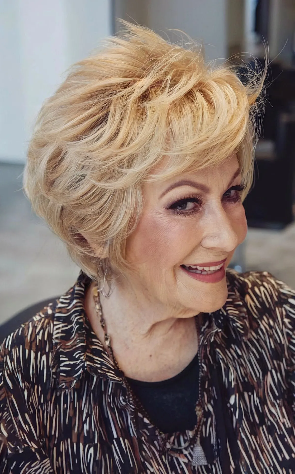 Elegant Feathery Layers for older women