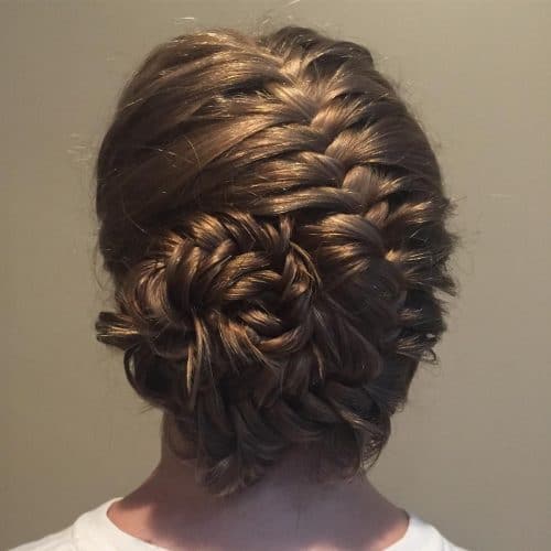 Elegant Fishtail + French Braid Updo