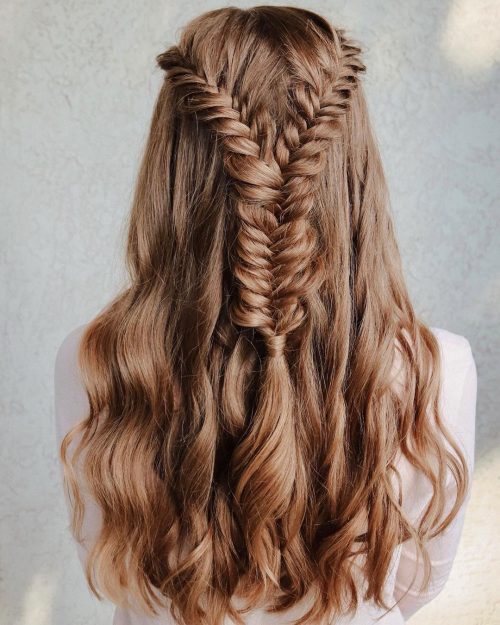 Elegant Fishtail Braids for Prom