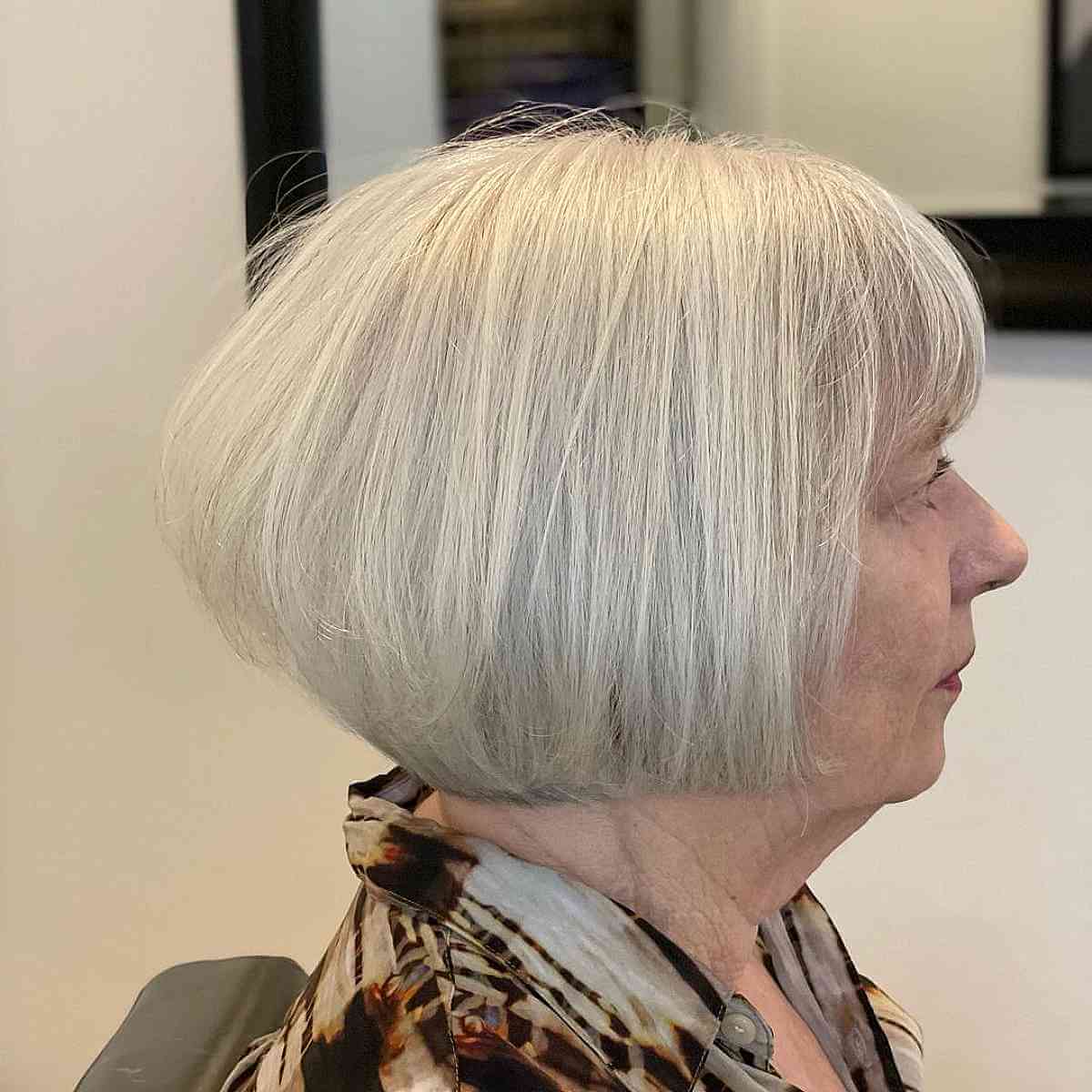 Elegant French Bob for Silver Fine Haired Ladies 50 and Over