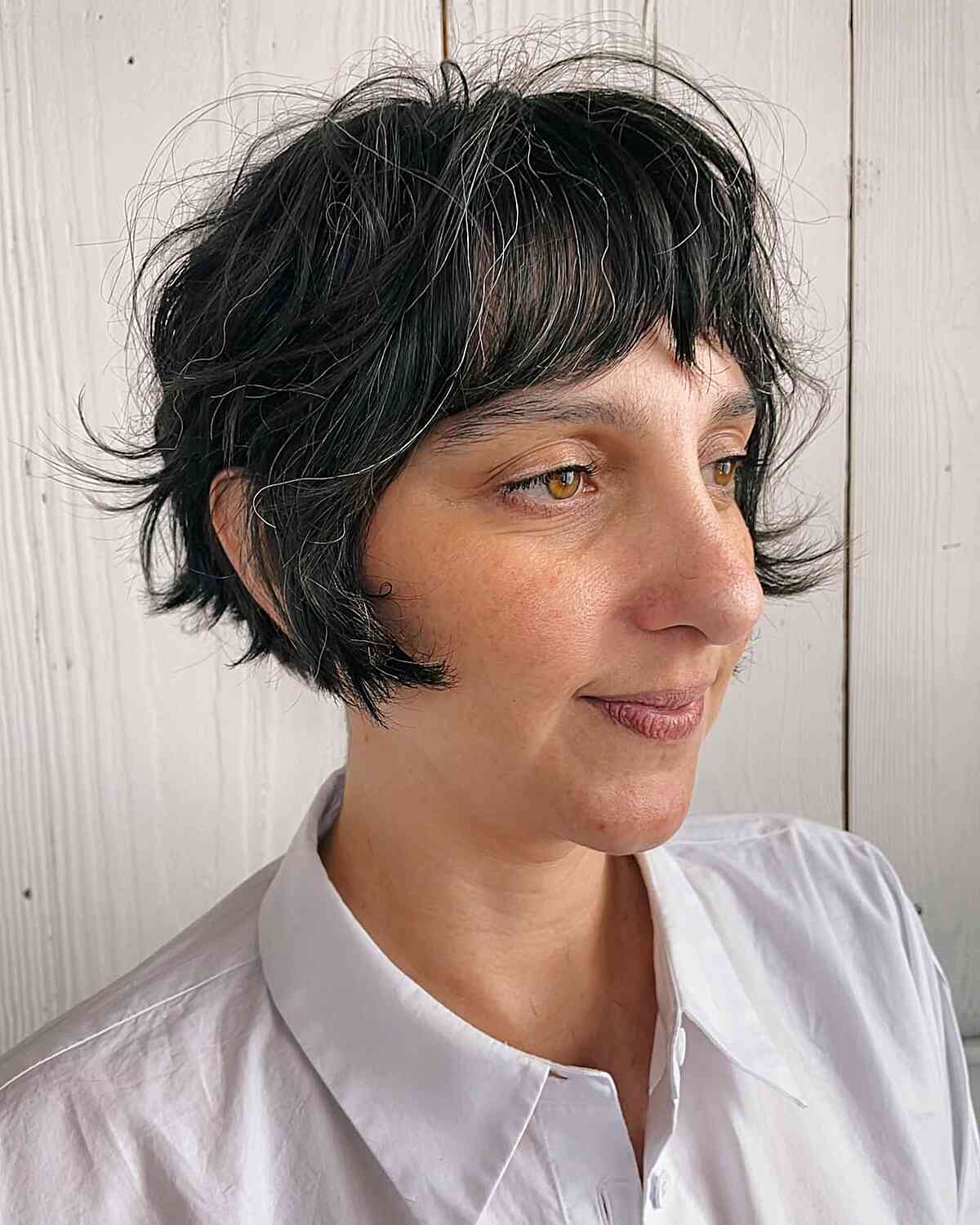 Stylish French-Cut Pixie Bob with Fringe