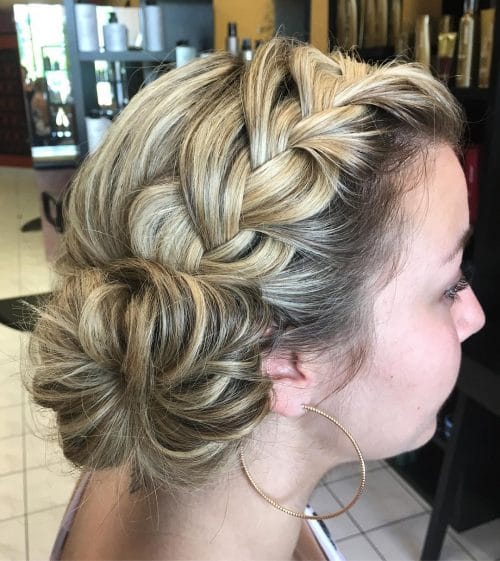 Elegant French Side Braid Updo