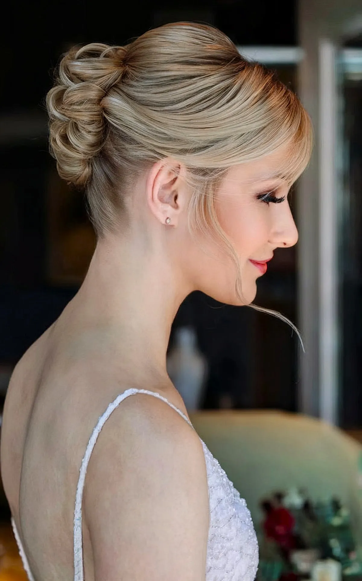 Elegant Prom French Twist Bouffant Updo for Short Hair