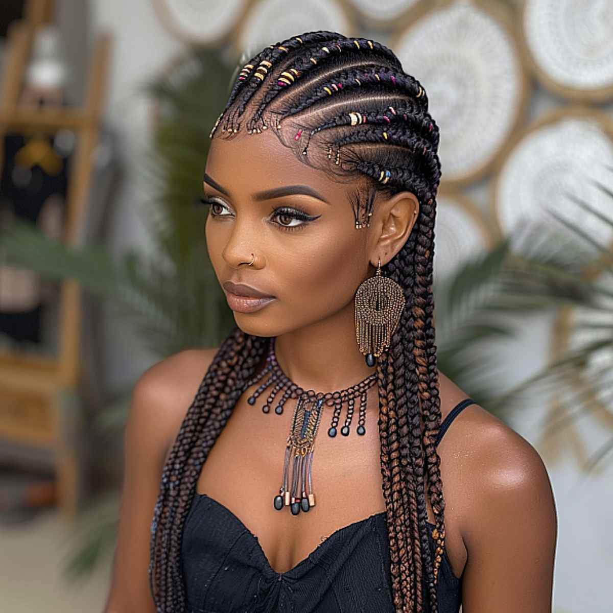 Fulani cornrow braids