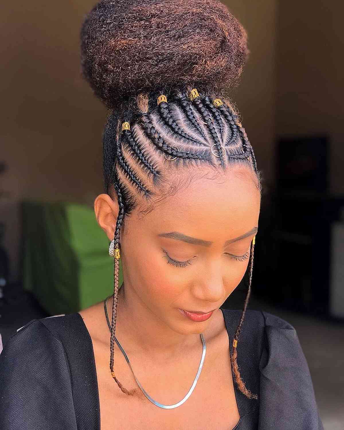 Elegant Fulani High Bun Style